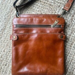 Patricia Nash Leather Crossbody Bag - Chestnut Brown